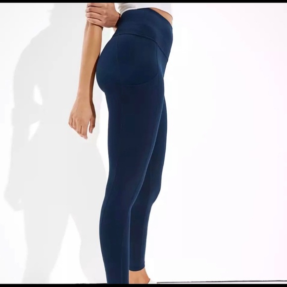 AE Navy High Waisted Pocket Leggings - Picture 5 of 5